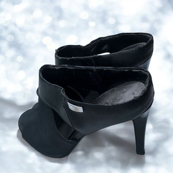 Calvin Klein Leather 4” Stiletto Heels w/ Ankle Strap l Silver Hardware 7.5 GUC - Picture 6 of 9